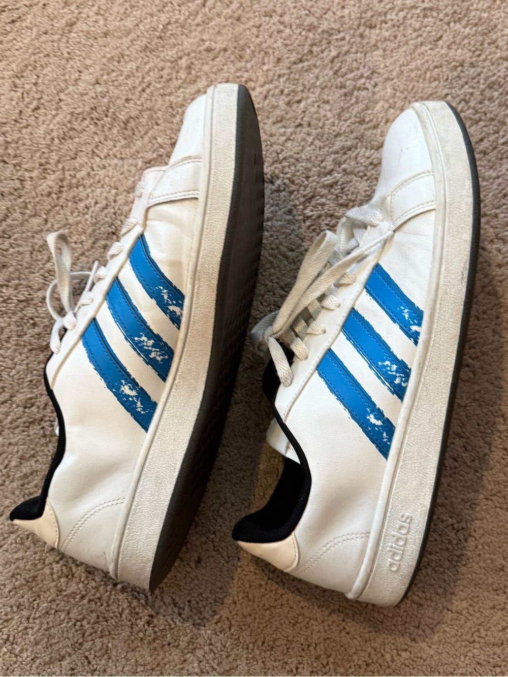 Adidas Mens Grand Court Beyond Sneakers - White Blue Rush - size 11